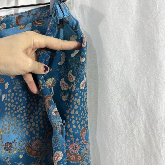 Sag Harbor Blue Paisley Aline Flowy Midi Skirt Womens Size M Boho Whimsical - Picture 8 of 11